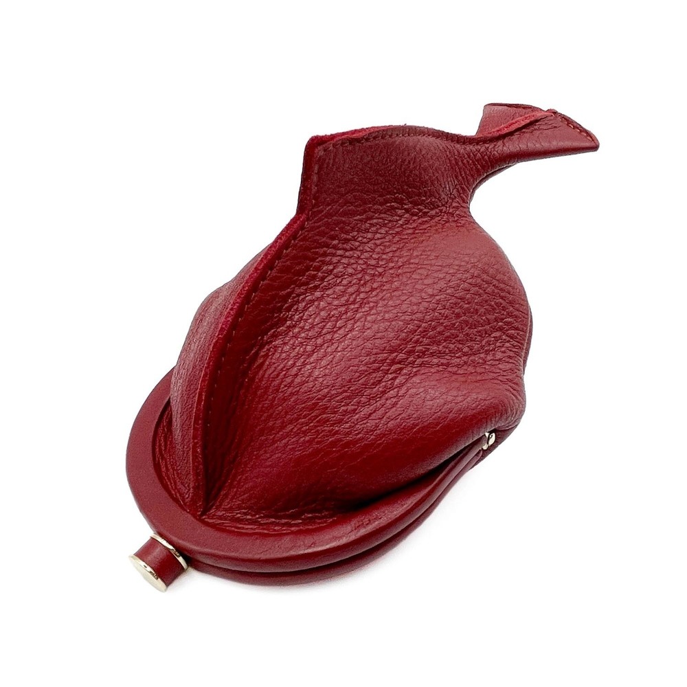 BOTTEGA VENETA coin purse/wallet, leather, red, for men and women.